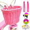 MirraSwit Rose Panier Vélo, Tricotage à la Main Panier Vélo, Panier Vélo Fille, avec Bracelet en Cuir, Frange de Vélo, Cloche de Vélo et Autocollant pour Accessoires Bicyclette
