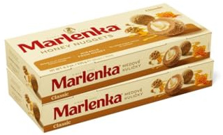 MARLENKA® Honigkugeln DuoPack | Honey Nuggets | Gebäckkugeln mit Honig | 2 x 10 Bälle | 2 x 235g | Süßigkeiten Großpackungen | Lange Haltbarkeit - Ablaufdatum mehrere Wochen (Walnüsse)