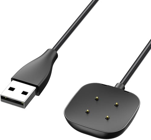 Caricatore per Fitbit Sense 2 / Fitbit Versa 4 / Fitbit Versa 3 / Fitbit Sense, USB Caricabatterie Cavo di Ricarica per Fitbit Versa 4/3/Sense/Sense 2 Smartwatch, 3.3FT/100CM