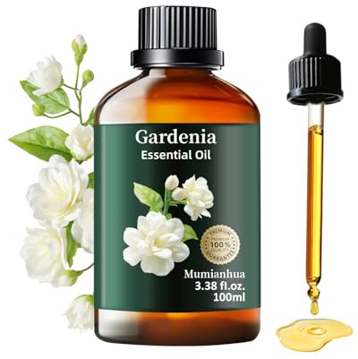 Huile Essentielle de Gardénia Pure, Mumianhua Huile Naturelle de Gardénia, pour Diffuseur de Chambre, Revitalisant Linge, Parfum Féminin, Grade Thérapeutique, pour Bougies, Peau 100 ml
