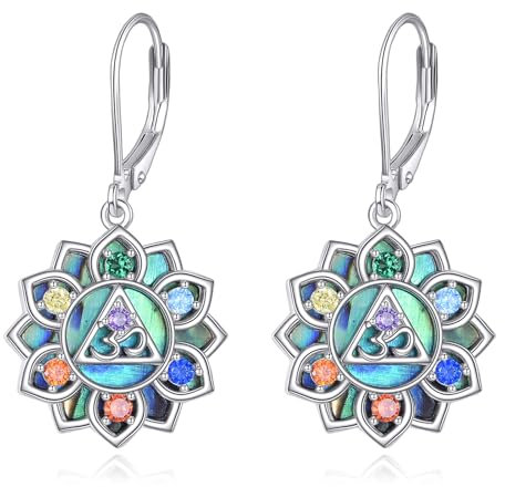 ONEFINITY Chakra Ohrringe 925 Sterling Silber Lotus Ohrringe Mandala Chakra Schmuck für Damen