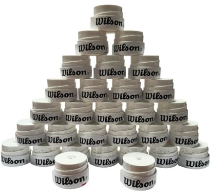 Wilson- Overgrip Perforado Blanco, Adultos Unisex, Pack 30