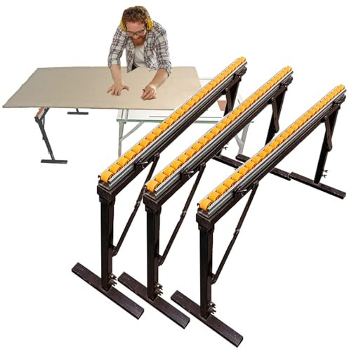 Rollenbock Rollenauflage Klappbarer Rollenständer, Höhenverstellbar, 1 M Tragbare Verlängerungsstütze Für Holzbearbeitungswerkbänke – Tragkraft 330 – 550 Pfund, Halterung Für Auslaufrollen(3 pack,Sing