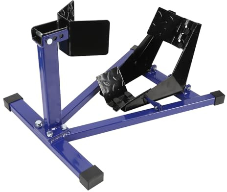 Vkechh Motorrad Montageständer, 1 Stück Motorrad Vorderradklemme, Motorradwippe für Anhänger, Vorderrad Transportständer, Motorradwippe für Reifen 60-160 mm Breite, Blau-Schwarz