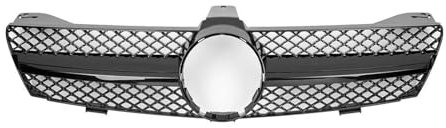 Kühlergrill Vorne Für CLS W219 CLS350 CLS500 Für GTR Style 2005-2008 Autofront Glänzend Schwarz Racing Grille Diamonds Style Stoßstangengitter Front Kühlergrill(A -Glossy Black)