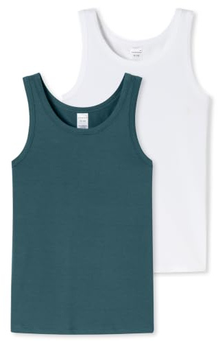 Schiesser Jungen 2 Pack Unterwäsche Unterhemd - 95/5 Organic Bio Baumwolle - Größe 140 bis 176