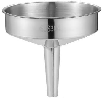 Embudo De Acero Inoxidable Embudo De Cocina Grande con Filtro De Colador para Transferir Líquidos, Café, Leche, Embudo De Cocción De Metal, No Es Fácil De Oxidar, Silver, 20 * 18cm