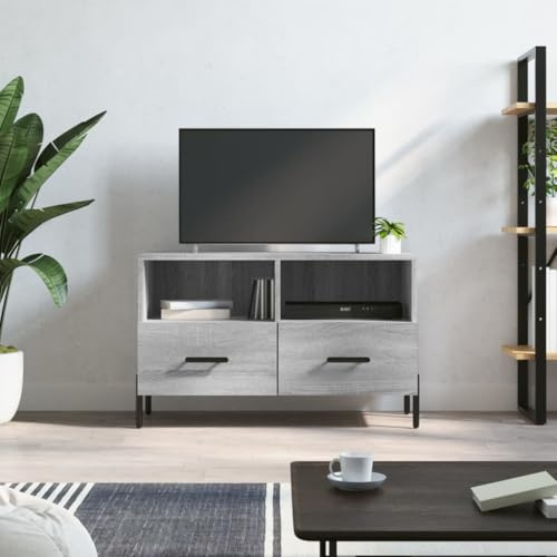 WEMYUFURN TV-Schrank Grau Sonoma Sideboard hängend tv Regal tv unterschrank Couchtisch 80x36x50 cm Holzwerkstoff
