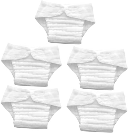 BESTonZON 5 Stück Wiederverwendbare Stoffwindeln für Babys Größe S aus Saugfähiger Baumwolle Waschbare Babywindeln für Hause und Unterwegs Weiß