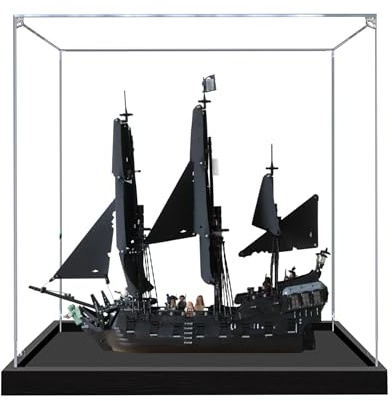 Acryl-Vitrine für Lego 10365 Captain Jack's Black Pearl-Modell, 3 mm staubdichte Displaybox, Vitrine kompatibel mit Lego 10365 (Modell nicht im Lieferumfang enthalten) (Transparent 2 mm)