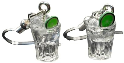 Miniblings Gin Tonic Ohrringe Hänger Drink Party Gurke Getränk versilbert | Ohrschmuck aus eigener Fertigung in Berlin, ein kleines Detail mit Wirkung