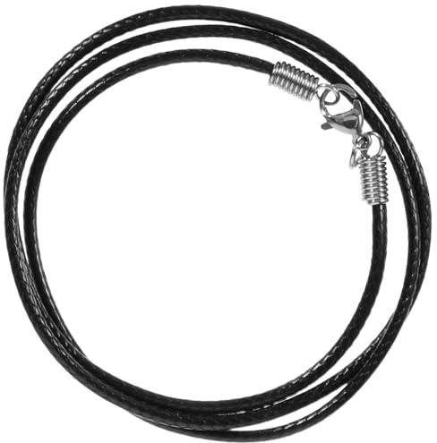 STOBAZA Cordón De Collar Negro Encerado Trenzado 2mm 50cm Con Cierre De Acero Inoxidable Para Hombre y Mujer, Cordón Ajustable Para Hacer Joyas y Colgantes, Uso Diario y Accesorios Diy