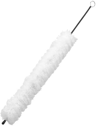Flötenreiniger mit Baumwollbürste, 1 Stück Pack, für Querflöte | Weißes Reinigungszubehör mit Loop Griff, Gedrehter Drahtkern, für Unterricht und Marschkapelle
