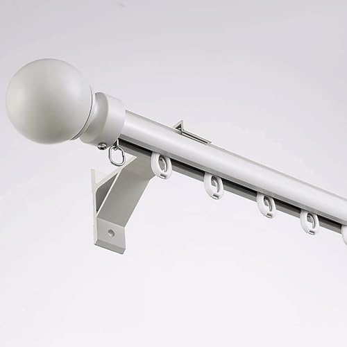 Silent Gardinenschiene Wandbefestigung Aluminium Gardinenstange 1-läufig Gardinenschiene für reibungslosen Betrieb inklusive Zubehör 1,2m (3,9ft) Weiß