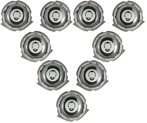 vhbw 9x Ersatz-Scherköpfe kompatibel mit Philips 1000 Series (S1xxx) | S1100, 3000 Series (S3xxx), S1110 Elektrorasierer, Silber