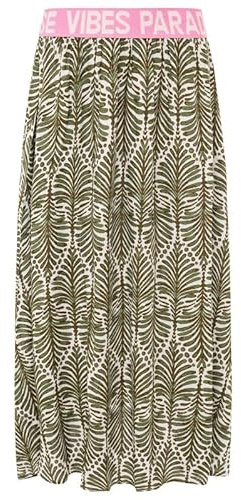 Zwillingsherz Damen Rock Maxi Midirock mit Gummibund Frühling Sommer – Bunt Gemustert