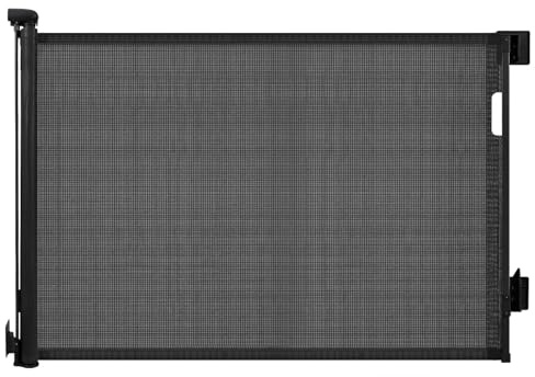 Sekey Treppenschutzgitter Ausziehbar 0-150 cm, Höhe 97 cm,Treppenschutzgitter ohne Bohren, Absperrgitter Baby für Tür, Treppe, Hunde & Katzen, Türschutzgitter Schwarz
