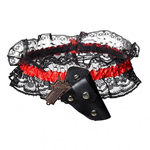 Strumpfband Saloon-Girl Mini-Pistole Spitzenstrumpfband Zubehör Cowgirl Kostüm