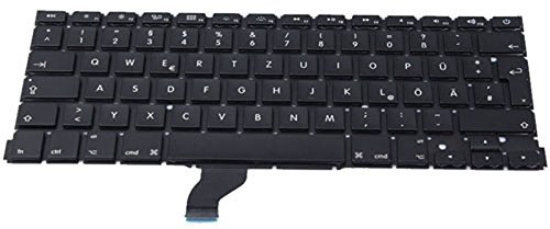 OLVINS Laptop-Tastatur-Layout, kompatibel mit MacBook Pro 13 Zoll Retina A1502 Tastatur, GR, Deutschland, 2013–2015