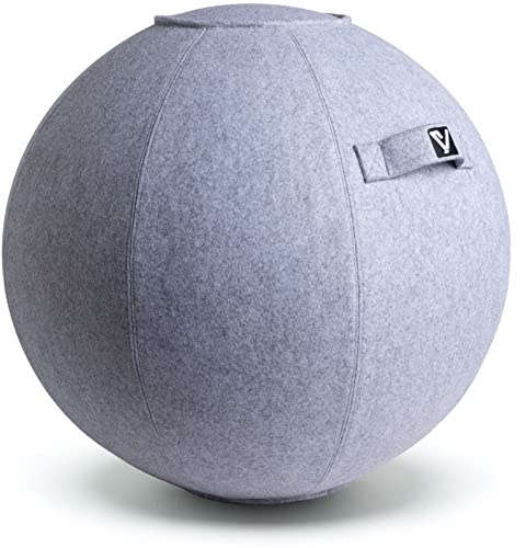 YOGIVO Sitting Ball Chair, Yoga Ball Chair Exercise Ball Chair for Home Office Desk, Stability Ball for Fitness & Pilates, Ergonomic Balance Ball Seat with Cover and Pump