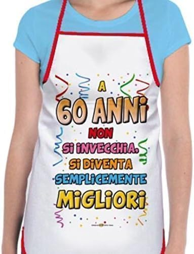 GREMBIULE 60 ANNI Gadget stampato idea regalo festa 60° COMPLEANNO