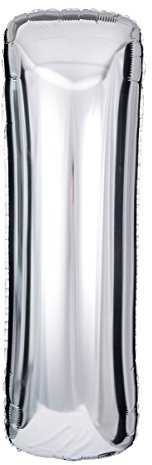 ballonfritz® Ballon Buchstabe I in SILBER - XXL 40/102cm - Folienballons für Luft oder Helium als Geburtstag, Jubiläum, Hochzeit oder Abschluss Geschenk, Party Dekoration oder Überraschung