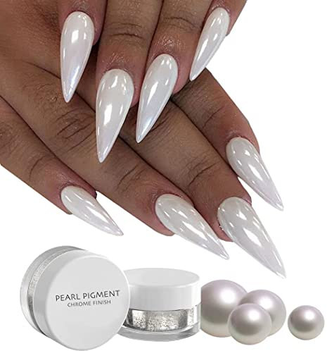 Pearl White Mirror Chrome Powder Pigment Nail Pigment Art Shiny Dust Decoration