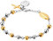 JewelryWe Rosenkranz Kreuz Armband Perlenarmband: Gold/Silber Edelstahl Jungfrau Maria Katholischen Heiligen Gottes Mutter Anhänger Perlen Kugelkette Armreif Armkette Religiöse Schmuck Damen Herren
