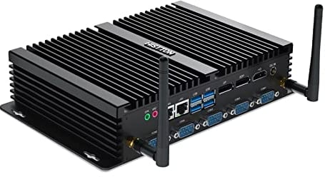HISTTON Mini PC Lüfterlos Industrie PC Quad Core i7-8550U DDR4 16GB RAM 512GB SSD, 4 RS232 COM+2 RS232/485 COM, 2 LAN, HD 2.0, DP, EDP, LPT, WiFi, Desktop Mini PC Windows 11 Pro/Linux Ubuntu
