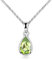 MATERIA Edelstein Anhänger Peridot grün - Geburtsstein August mit Halskette KA-274-G_K97-50 cm