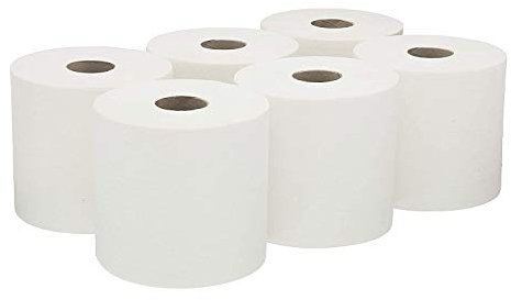 Indigo® 6 x White Centrefeed Rolls – 2 Ply, 150m x 180mm – Strong & Absorbent Wiping Tissue for Cleaning, Hygiene, Kitchen, Office & Home Use