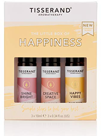 Tisserand Aromatherapy - The Little Box of Happiness - Shine Bright, Creative Space, Happy Vibes - 100% Natural Pure Essential Oils - 3x10ml