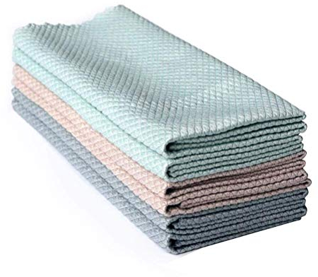 Yuanqu Spezieller Fischschuppenlappen für die Glasreinigung, Keine Spuren, Entfernung von Küchenöl, Nicht markierende, saugfähige, Nicht fusselnde Handtücher, 3 Packungen 30 * 40 cm