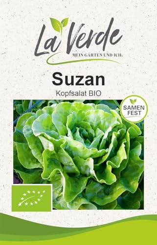 La Verde MEIN GARTEN UND ICH. Suzan BIO Kopfsalat Samen für ca. 120 Pflanzen, schossfester Sommersalat, Saatgut ohne Gentechnik
