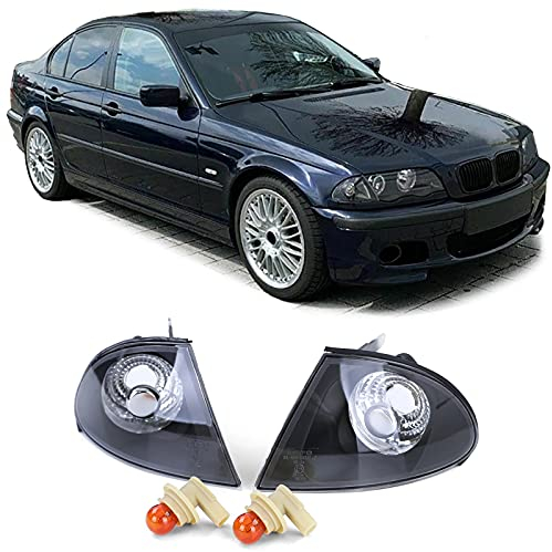 Klarglas Blinker Schwarz Smoke passend für BMW 3er E46 Limousine Touring 98-01