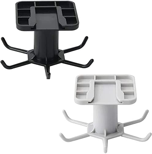 2 Piezas Gancho Pared Giratorio Cocina, Colgador Utensilios Cocina, Sin Perforar Ganchos De Pared, Con 6 Ganchos, Puede Girar 360 grados, Para Accesorios De Cocina Y Baño, Negro Y Gris