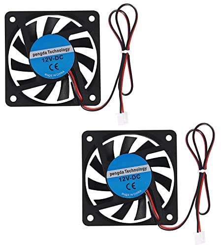 AOICRIE 2 Stück 60mm Lüfter, DC 12V 6010 Brushless Lüfter, Ersatzkugellager 60 * 10mm Lüfter zur Kühlung DIY PC Computer Gehäuse CPU Kühler Radiatoren Lüfter - 2 Pin Gehäuselüfter