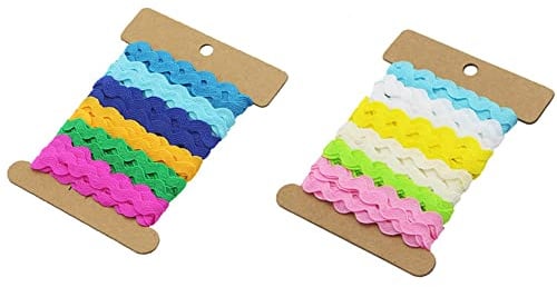 Rick Rack Trim Zickzack-Rand, 5 mm Polyester, gewellt, biegsam, Fransen-Band, für Kleidung, Kleider, Nähen, Blumen (Farbe A)