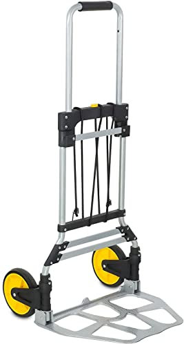 Mount Plus A1 Kompakter faltbarer Sackkarre und Rollwagen mit einer Tragkraft von 120 kg | Aluminium-Rollwagen mit Teleskopgriff und Gummirädern | gut für Innen- und Außenbereich