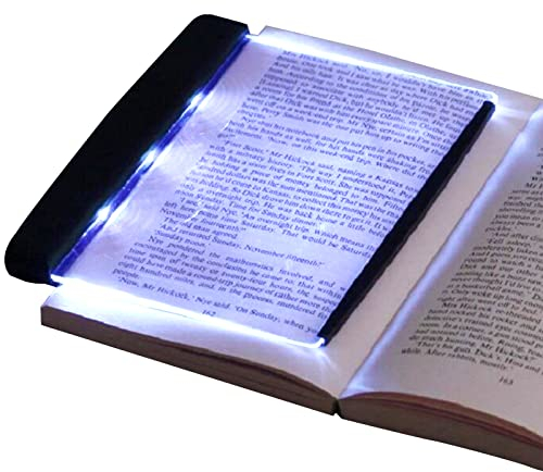 BASTOUR Luz de Libro Plana LED, Luz de Libro de Placa Plana LED, Luz de Lectura de Libro de Placa Plana Portátil, Lámpara de Placa Plana LED Portátil, LED Luz de Lectura de Iluminación de Panel Plano