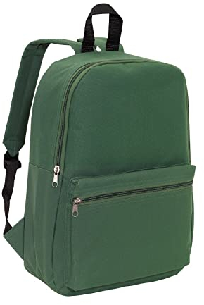 Preiswert&Gut Rucksack klein Dunkelgrün 30x10,5x39,5 cm – Mini Tasche für Damen mit Reißverschluss-Hauptfach Wanderrucksack Rucksäcke 190g kleinerrucksack mit Verstellbaren gepolsterte Schultergurte