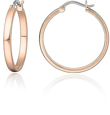 Limerencia Boucles D’oreilles Creoles Argent Femmes, 20mm 30mm Grandes Créole en Titane pour Femmes Hypoallergéniques pour Oreilles Sensibles.