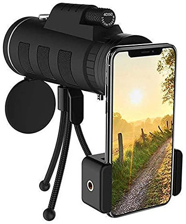 Telescopio monocular 40x60 para teléfono inteligente Teleobjetivo Zoom para teléfonos inteligentes Lentes de cámara con adaptador de teléfono inteligente Traje de trípode para senderismo Camping