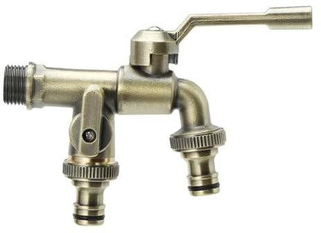 F Fityle Robinet d'eau de Jardin extérieur, Tuyau d'irrigation, Bibb, Robinet d'eau Mural pour Cour, Jardin, buanderie, Nettoyage de la Maison, Bronze 0,75 Pouces