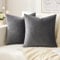 Slozzi 2er Set Samt Kissenbezüge Haushalt Dekokissen Dekorative Kissenhülle Weich Sofakissen für Sofa Schlafzimmer Wohnzimmer 50x50 cm Dunkelgrau