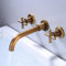 XJTNLB Wasserhahn Wand Bad Unterputz Waschtischarmatur aus Messing, Armatur Waschbecken Antik,Kreuzgriff