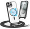 Noyabox HandyKette für iPhone 13 Pro Max Hülle mit Band, 1* Schutzfolie Magnetische Handyhülle für iPhone 13 Pro Max Necklace Schnur Schutzhülle mit Kordel zum Umhängen Case, Schwarz