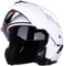 Helm für Motorräder Full-Face Motorcycle Helmet Tragbarer Integralhelme Flip-up Motorradhelm Zertifizierung von ECE (Helles Weiß, XXL)