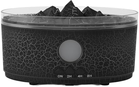 Difusor de Volcán, Difusor de Aceite Esencial, Humidificador Atomizador de Volcán de 300 Ml, Difusor de Niebla Fría con 3 Modos de Luz para Dormitorio, Sala de (Enchufe de la UE)