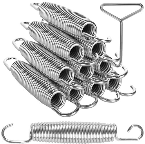 10PCS Trampoline Spring for 8ft 10ft 12ft 14ft 15ft 16ft, Heavy-Duty Springs, 5.5 Tension Springs, Fitness-Focused, Trampoline Spring Set, Rust Resistant with Spring Tool Hook Included